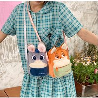 Zootopia Bag New Crazy Animal City Sling Bag Plush Backpack Fashion Versatile Cute Outfit Matching Fluffy Bag