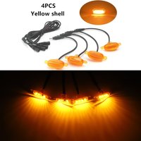 Universal Car Front LED Grille Light Smoked Amber White 4LED Grill Light Eagle Eye Lamp For Off Road Trunk SUV Ford Toyota Jeep