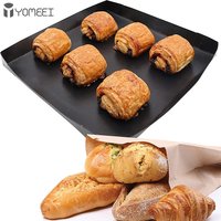 YOMEEI-Black Non-stick Baking Mat, Oven Food Basket Tray, Pan, Chips, Heat-resistant Coating, Baking Tools, 1Pc