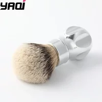 2026 Yaqi Gemini 24mm Shaving Brush for Men Silvertip Badger Hair Anodized Metal Handle Luxury Grooming Tool