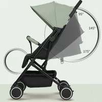Lightweight Compact Baby Stroller Reclining Foldable Travel Pushchair with Sunshade Storage Basket Newborn To Toddler Carriage