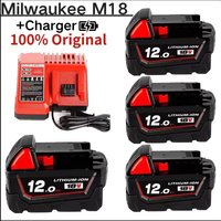 100 % für Milwaukee M18 18 V 12000 mAh 18650 Lithium-Ersatzakku für Milwaukee 48-11-1860 48-11-1850 48-11-1840 Werkzeugakku