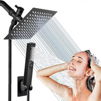 American Concealed Wall-Mounted Shower Head Set Stainless Steel Top Spray Combination Multi-Functional With Spray Gun