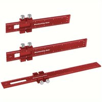 Red Woodworking Marking Ruler, Aluminum Alloy Marking Ruler, Measuring Ruler, Angle Ruler, Suitable for Woodworking DIY.