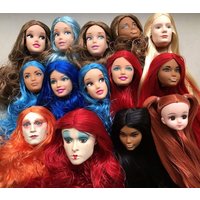 New Rare Face Alice Red Queen King Doll Head Girl Collection Soft Long Hair Doll Heads DIY Doll Accessories Girl Gift Figure Toy