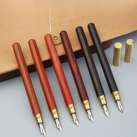 Sandalwood Wooden Fountain Pens Retro Simple Office Calligraphy Pens Writing Students Office School Supplies Stationery