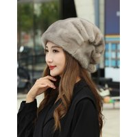 New Genuine Real Whole Hide Natural Mink Fur Hat Cap for Women's Luxury Women Fur Hats Fashion Winter Headwear Warm Real Fur Hat