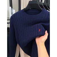 Designer brand round neck sweater men's autumn winter new fashion jacquard classic Paul Golf embroidery casual knitted pullover