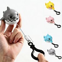 Funny Mini Shark Keychain Pull String Biteable Cartoon Pendant Bag Charm Stress Relief Sensory Toy Party Favors Gifts for Adults