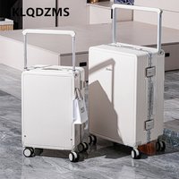 KLQDZMS Cabin Luggage Zipper Boarding Box Aluminum Frame Trolley Case 20"24"26"28 Inch Large Capacity Travel Bag Suitcase