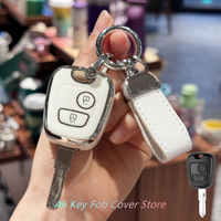 Key Fob Cover Keyring Car Keychain Lanyard for Peugeot 106 107 206 207 306 307 406 407 Car Key Shell Pilot Car Key