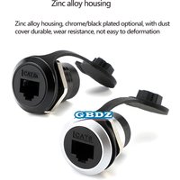 Metal Round through male and female head module RJ45 network cable port 8P8C Ethernet connector socket CAT6A Gigabit