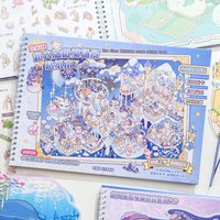 Mr.Paper, 20sheets/pack oversized cute landscape stickers Kawaii amusement park cats wedding scene stickers home decoration Gift