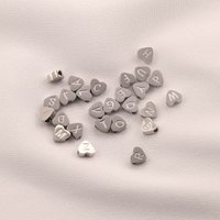 CARLIDANA High Polish Stainless Steel Silver Color 7*6mm Engraved Letter Alphabet Initial Perforated Heart Charm Accessories