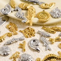 6Pcs Stainless Steel Ocean Animal Marine Life Seahorse Crab Crayfish Pendant For Jewelry Making Conch Shell Coral Pendentif
