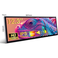 12.3 inch touch screen monitor with HDMI and Type C, 1920x720 IPS display, LCD bar comput