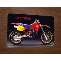 1987 CR500 Motocross Motorcycle Dirt Bike Photo Metal Wall Sign