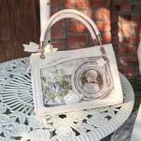 Bow Solid Color Handbag Women Anime Transparent Ita Bag Ladies Square Unique Design Large Capacity Multifunctional Shoulder Bag
