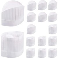 20pcs Disposable Chef Hat Thickened Non-woven Bar Pattern Cloth Texture Kitchen Work Cap High Middle Low Styles Available