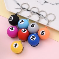 Table Billiards Keychain Mini Ball Pendant Key Ring Colorful Billiard Keyring Hanging Decorations for Men