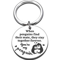 You Are My Penguin, Stay Together Forever Keychain Christmas Stocking Stuffer Valentine Gifts for Women Men Couple Wife Husband