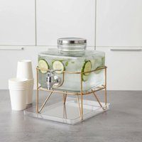 Glass Beverage Dispenser with Spigot Food-Grade Material Glass Beverage Dispenser Sun Tea Jar with Tap Wide Mouth Design