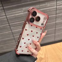 Cute Red Black Love Heart Plating Phone Case For Google Pixel 8 7 10 9 Pro XL 9A 8A 7A 9Pro Pixel9 A Artistic New Design Cover