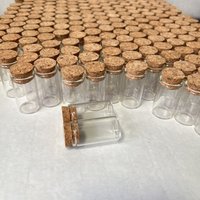 60/108 PCS 8ML Glass Bottles Cork Stopper Tiny Test Tube Jars Clear Mini Containers for DIY Crafts Wishing Bottles Spice Storage