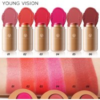 6-Color Pocket Blush with Matte Finish, Natural-Looking, Waterproof Lip and Cheek Dual-Use Creamy Texture Blush Stick