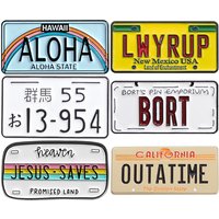 License Plate Enamel Pin Custom California Hawaii Brooch Lapel Badge Jesus Saves Heaven Jewelry Gift for Fans Friends