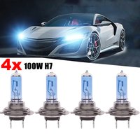 2/4PCS 100W H7 HOD Bulb 12V Super White 6000K Head Light Lamp Car Halogen Bulbs Accessories Car Auto Halogen Headlight Lamp