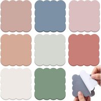 8 Pcs Scalloped Aesthetic Self Sticky Notes 240 Sheets Bulk Vintage Colors Cute Wavy Blank Note Pads For School Office Supplies
