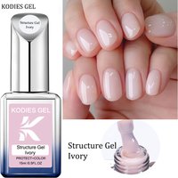 KODIES GEL Structure Rubber Base Gel Nail Polish Ivory Beige Nail Gel Varnish Semi Permanent UV/LED Manicure Nails Art Salon