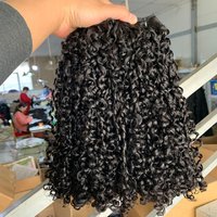 12A Grade Pixie Curl Human Hair Bundles Super Double Drawn Virgin Cuticle Aligned Brazilian Hair Extensions 4C Hair Double Weft