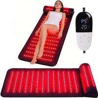 Red Light Therapy Mat with Neck Support Far Infrared for Neck Back Shoulder Knee Pain Relief Muscle Relax Home Use Spa Massager