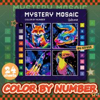 1PC MYSTERY MOSAIC Animal Coloring Book artwork by digital adult DIY Painting Drawing Coloring By Num