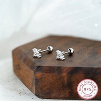 New 925 Sterling Silver Clover Stud Earrings For Women Bright Zircon Earrings Girls Fashion Trendy Jewelry Accessories Gifts