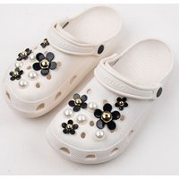16PCS Summer Fashion Shoe Charms Set Accessories for Sandals Clogs Shoe Buckle Pearl Daisy Flower DIY Shoes Decorations