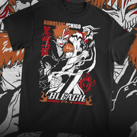Ichigo 2026 anime Bleach Graphic T-Shirt 100%Cotton Oversized Shirt unisex Men Short Y2k Selling Popular Sleeve O-Neck Fashion
