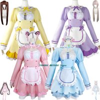 Anime Game Nekopara Chocola Vanilla Cosplay Costume Wig Maid Dress Lolita Servant Skirt Woman Sexy Kawaii Birthday Party Suit image 4
