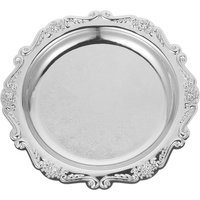 Vintage Embossed Metal Tray Serving Platter For Desserts Jewelry Storage Organizer Snack Plate Dining Table Decoration Silver