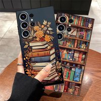 Cartoon Bookshelf Print Soft Phone Cover Case for Samsung Galaxy Note 8 9 10 20 Ultra S20 S21 FE S9 S10 S26 S25 Edge S23 Ultra