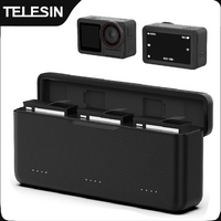 TELESIN 30W PD Fast Charger For DJI OSMO 360 Action 5pro 3 Slots Battery Pocket Charging Box for DJI OSMO Action 5pro 360