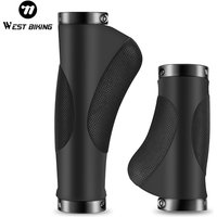 AliExpress West Biking WEST BIKING Microfiber Leather Bicycle Grips TPR Rubber Ergonomic Palm Support Aluminum Lock Ring Anti-Slip Bike Handlebar Grips