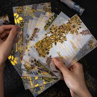 10 pcs Vintage Bronzing Translucent Paper Scrapbooking Diy Material Paper Flower Frame Decorative Diary Journal Background Paper