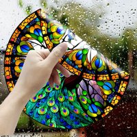 Peacock Car RV Home Window Glass Electrostatic Stickers Decoration Static Cling Glass Sticker Adhesive Free Window Sticker#5