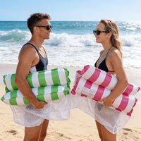 Summer Swim Portable Inflatable Floating Water Mattresses Hammock Stripe Lounge Chairs Pool Water Sports Toys Floating Mat Pool