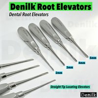 DENILK Lot de 4 élévateurs dentaires de luxation pour le desserrage des dents lors de l'extraction, droits, 2mm, 3mm, 4mm, 5mm E
