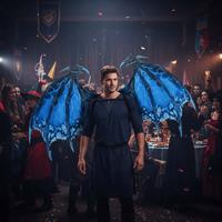 Masquerade Dragon Wing Unisex Elastic Band Cosplay Wing Foldable Halloween Dragon Wing Non-woven Fabric Universal Costume Adult