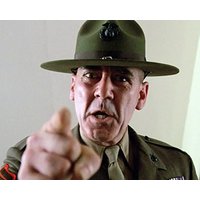 R. Ermey Full Metal Drill Sergeant Pointing 24x36 Classic Poster-aluminum